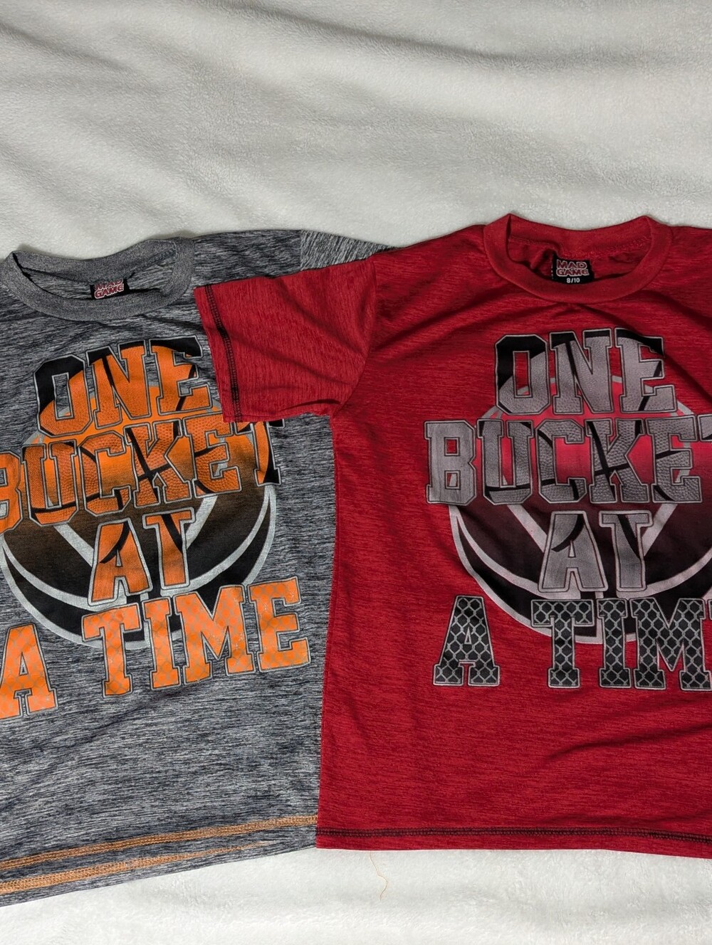 Lot of 2 Mad Game Boys Basketball Active Graphic T-Shirts Size 8/10 Medium